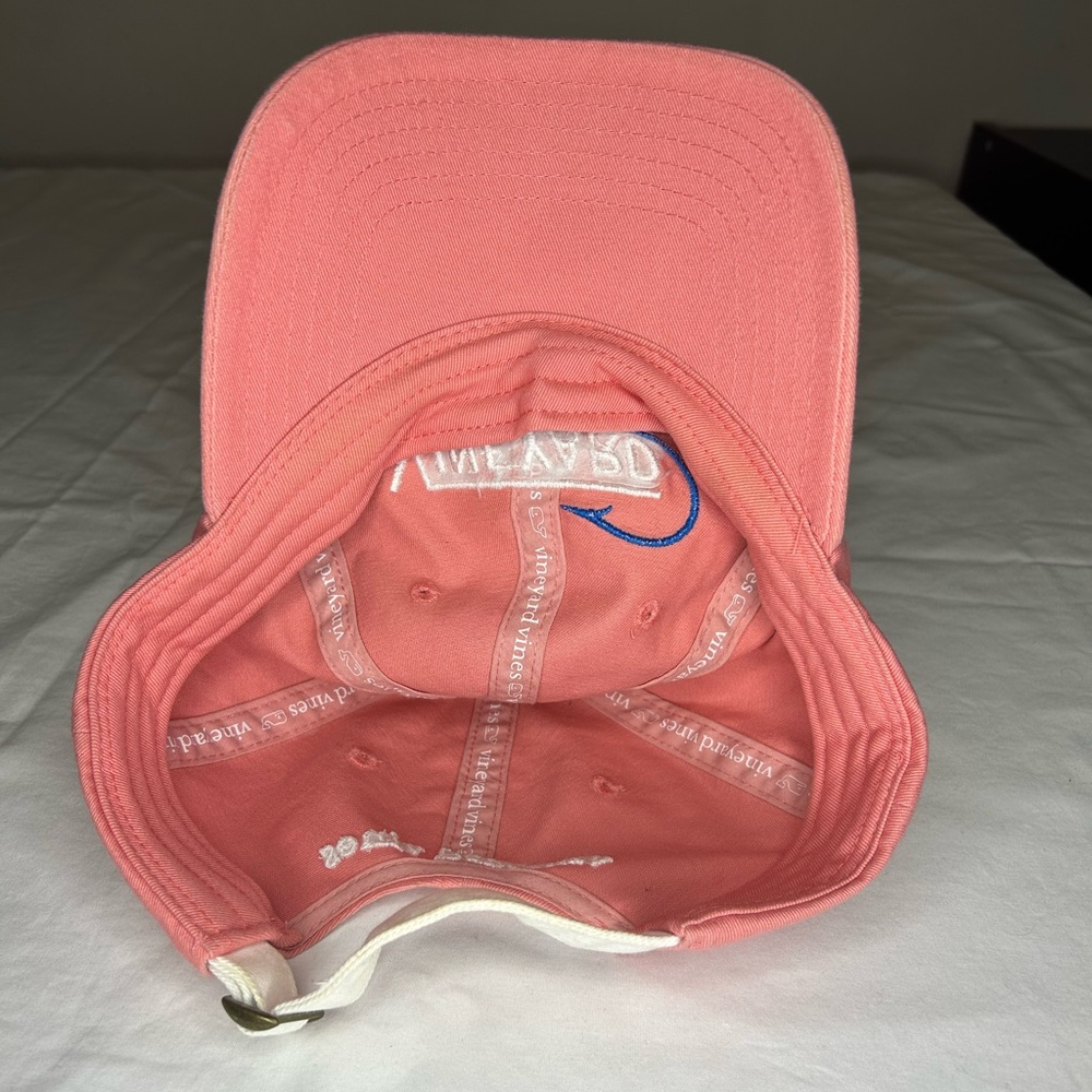 Vineyard Vines Coral Cap with Blue Logo. SKU B9 - Picture 6 of 7